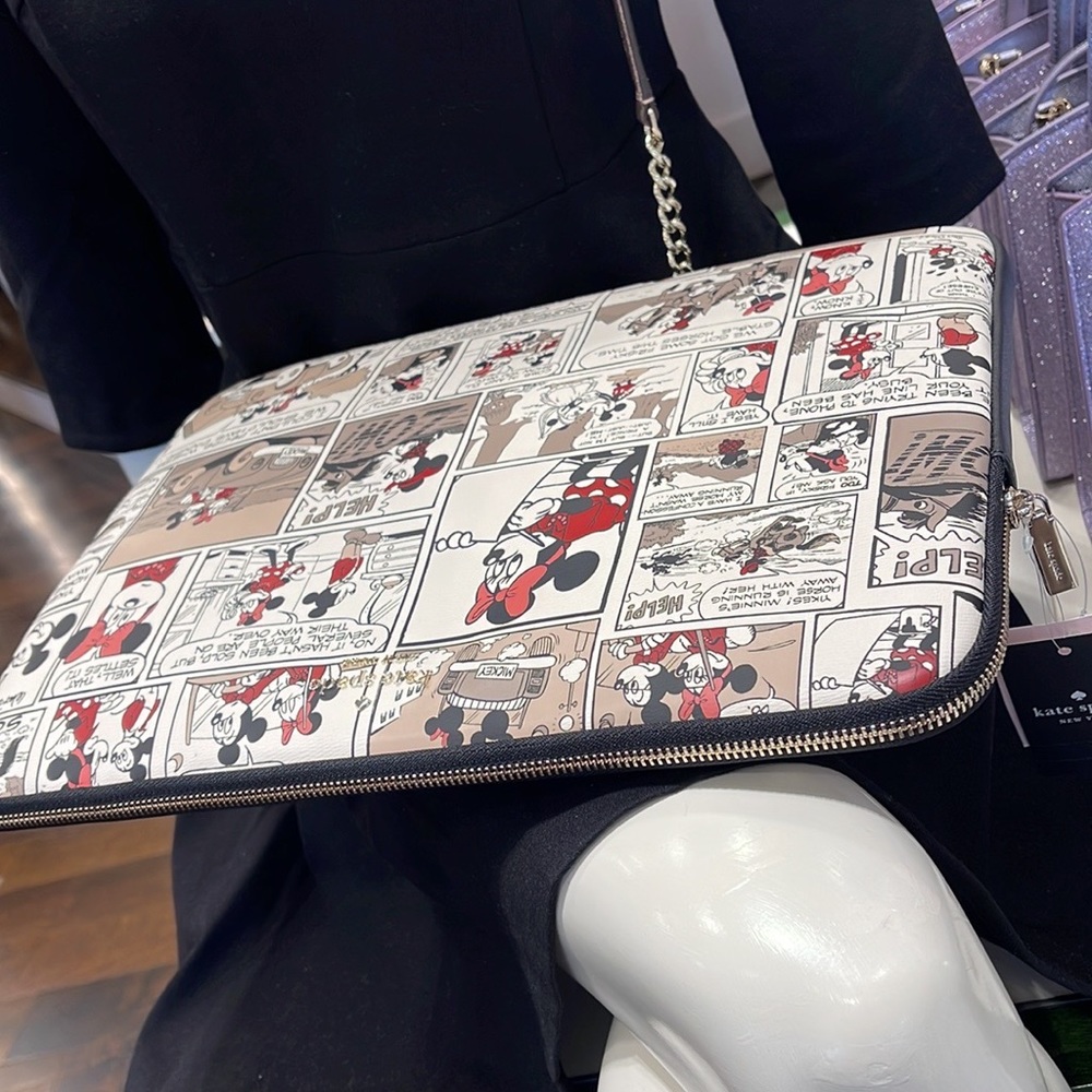 Kate Spade Disney X  Minnie  & Mickey Mouse Comic Universal Laptop Sleeve NWT - Picture 8 of 16